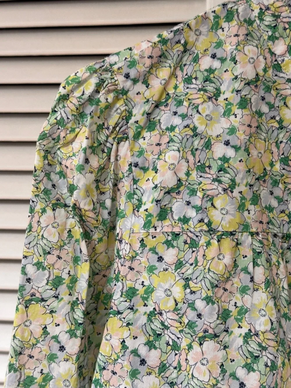 J. Crew Liberty Print 100% Cotton Button Front Popover Blouse - Picture 3 of 16